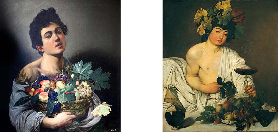 ragazzo con la canestra di frutta e bacco di caravaggio