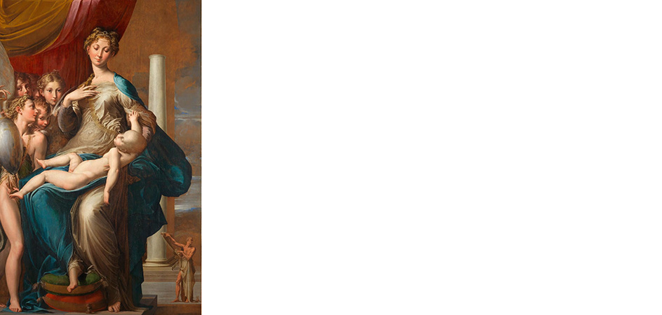 madonna col bambino e angeli madonna dal collo lungo parmigianino