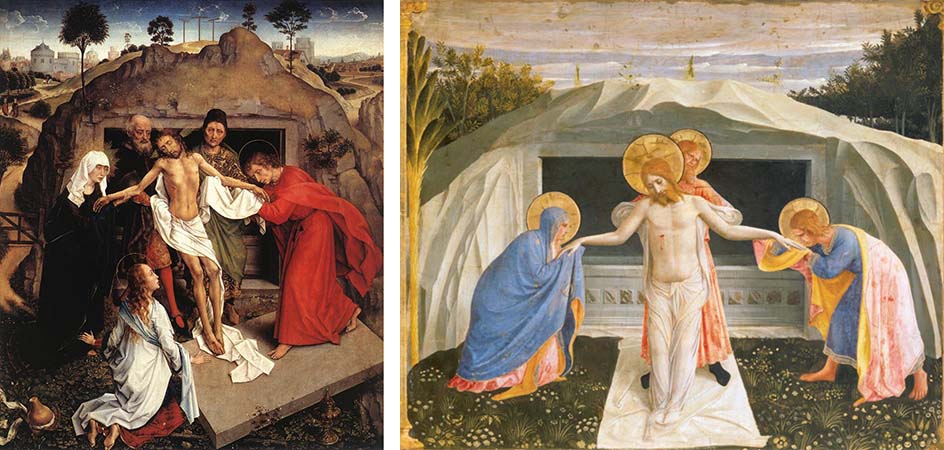 compianto e sepoltura di cristo van der weyden pietà beato angelico