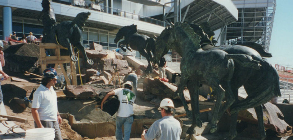 sette cavalli in bronzo fonderia artistica marinelli