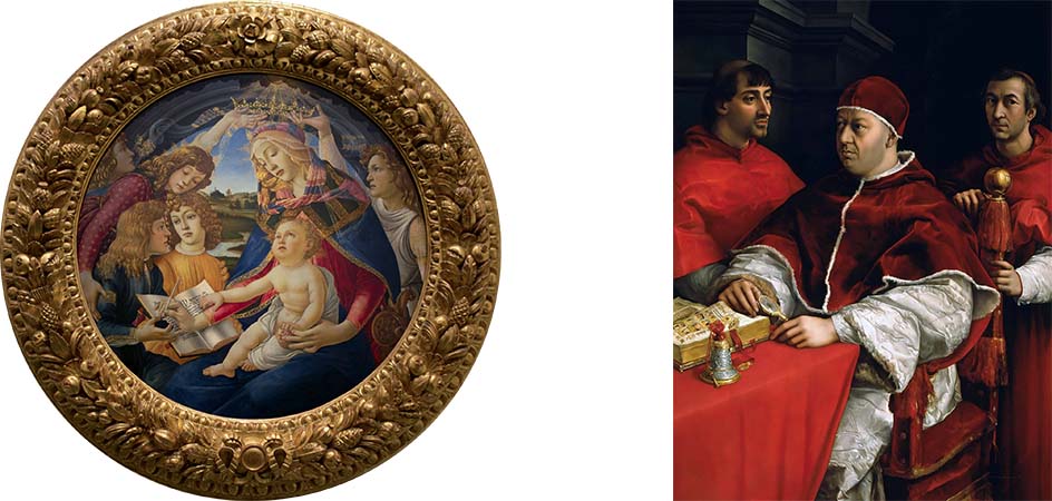 madonna del magnificat botticelli ritratto di leone X raffaello