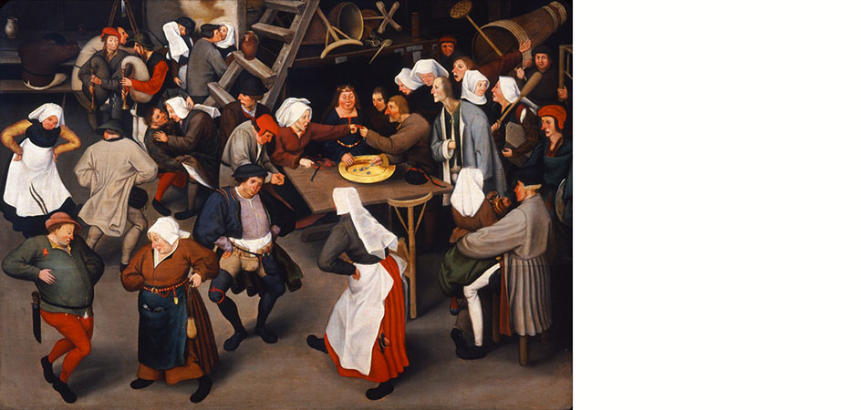 festa di nozze in una casa contadina brueghel