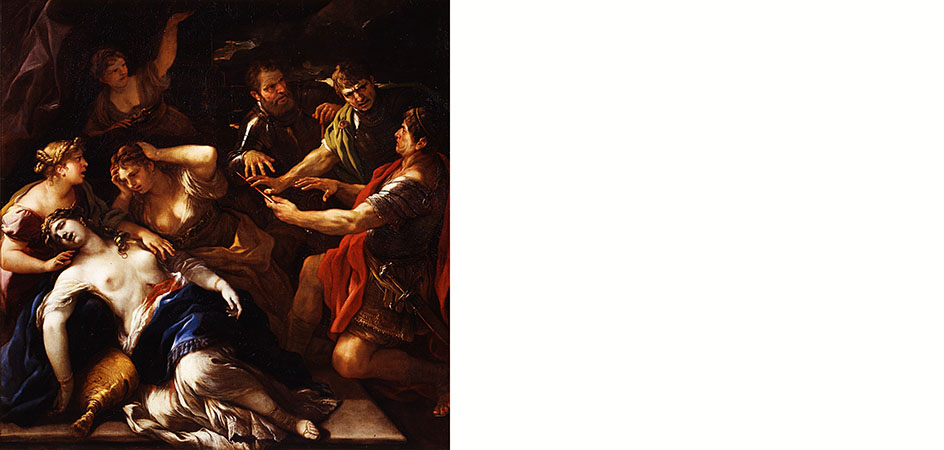 giuramento di bruto contro i tarquini per la morte di lucrezia luca giordano