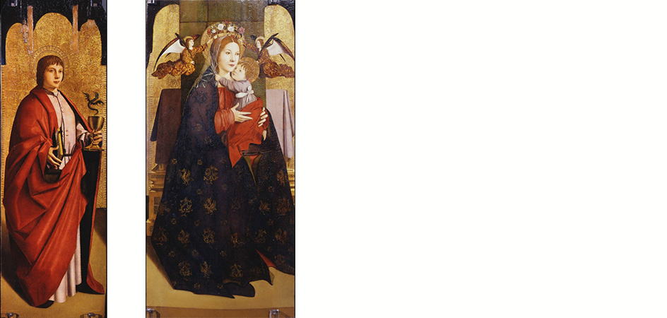 san giovanni evangelista madonna con bambino e due angeli antonello da messina