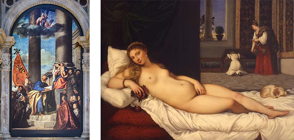 madonna con santi e membri della famiglia pesaro venere di urbino tiziano