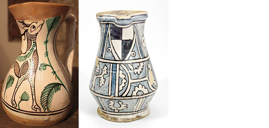 boccale maiolica del rinascimento